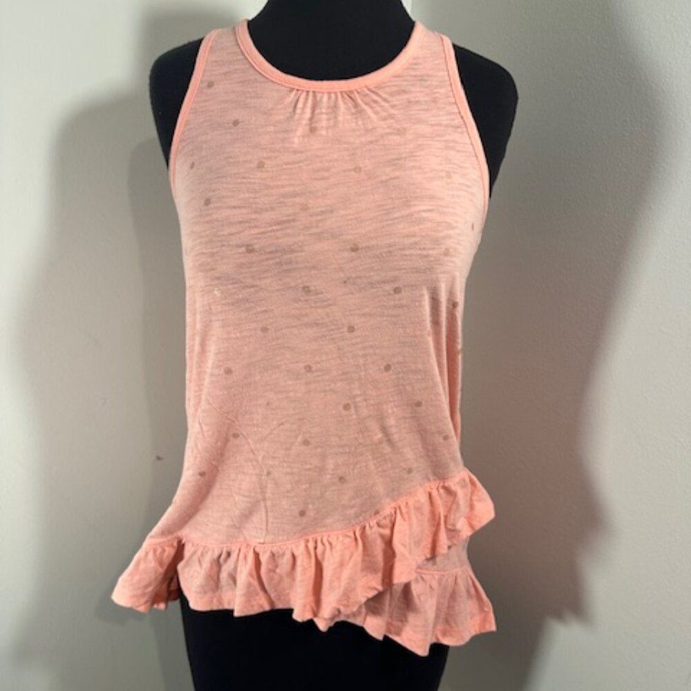 Peach with Gold Polka Dots Tank Dress   8339